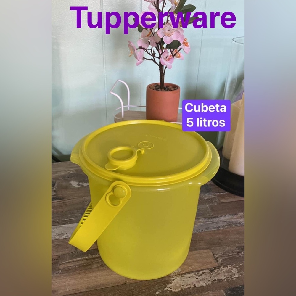 Tupperware Bucket Container 5L Bright Lime Green Color